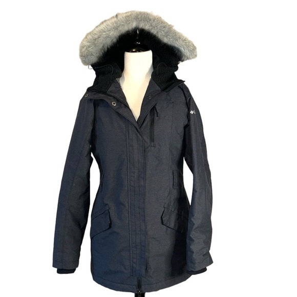 Columbia Jackets & Blazers - COLUMBIA Omni heat dark gray parka two way zip winter jacket in women’s XS